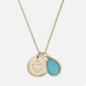 Stella and Dot Gold Heart Charm Necklace